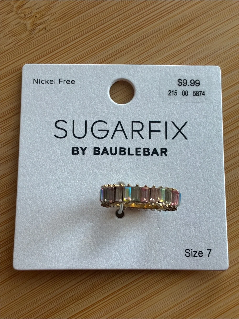Sugarfix by BaubleBar Multicolor Pastels Crystal Baguette Ring - Size 7